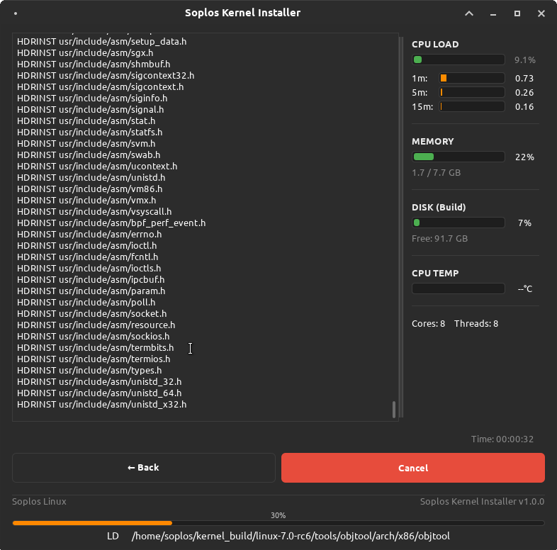 Kernel Installer — Compilation Log