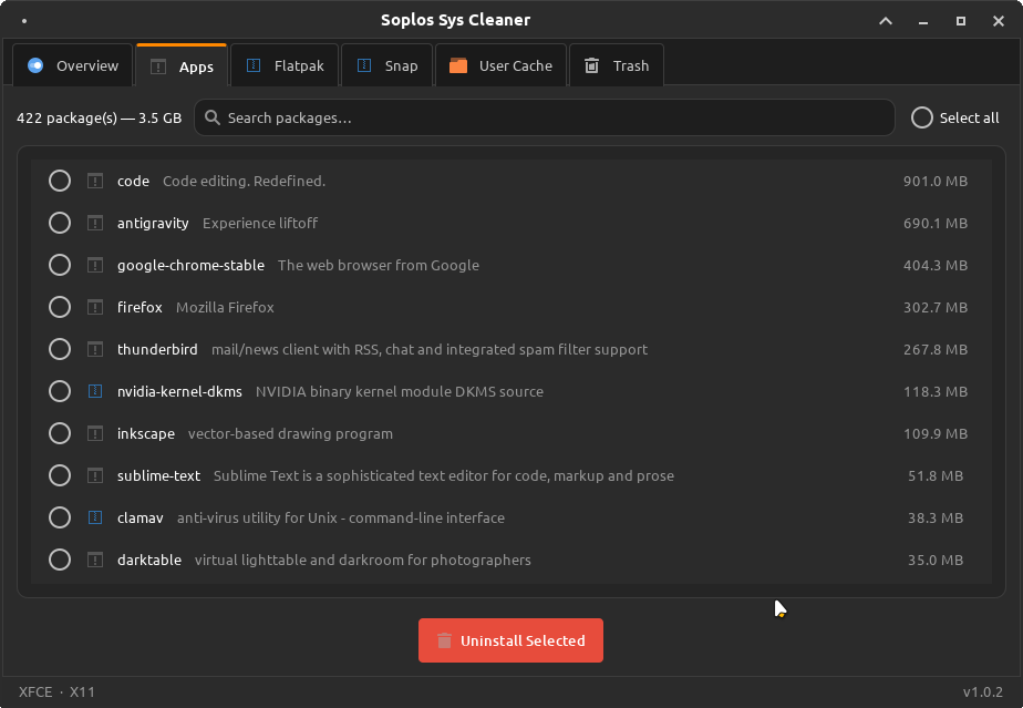 Sys Cleaner installed apps