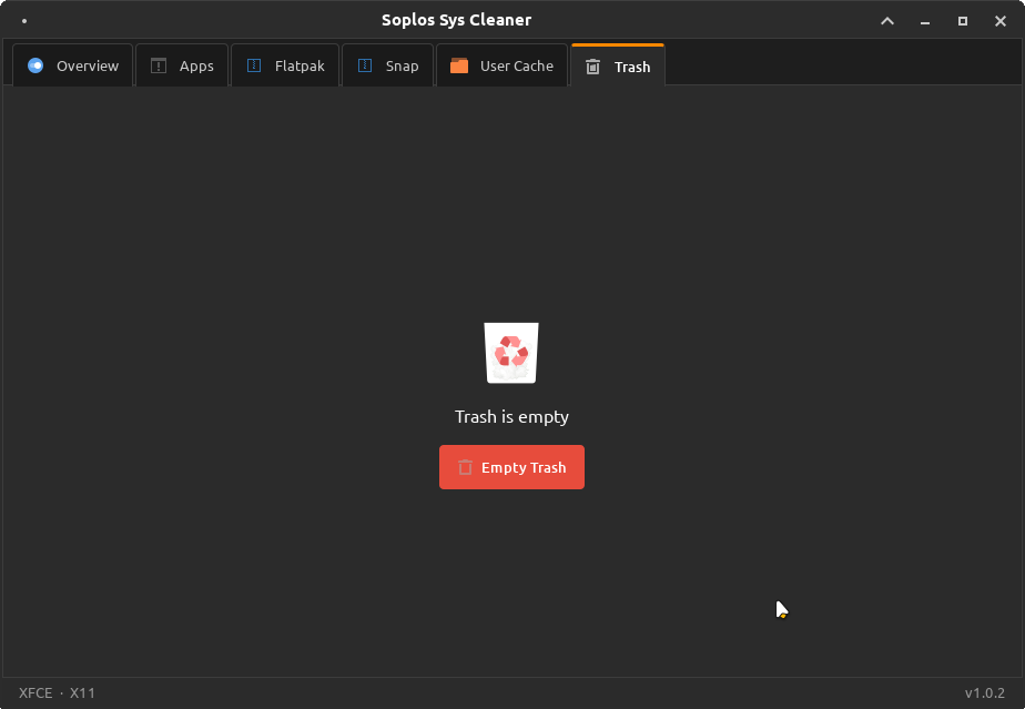 Sys Cleaner trash tab