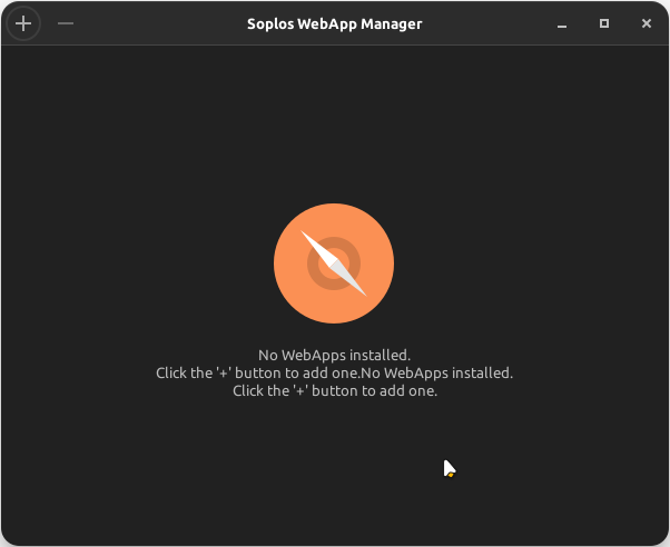 WebApp Manager — No Apps Installed