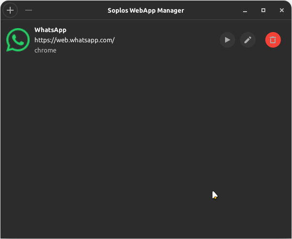 WebApp Manager — App on Desktop