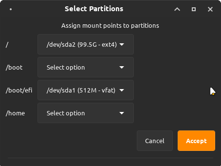 Welcome Live — System Rescue: Select Partitions