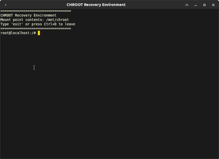 Welcome Live — CHROOT Recovery