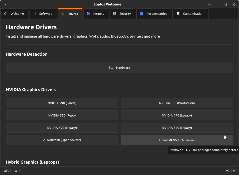 Soplos Welcome — Hardware Drivers