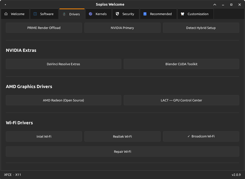 Soplos Welcome — Hybrid & AMD Drivers